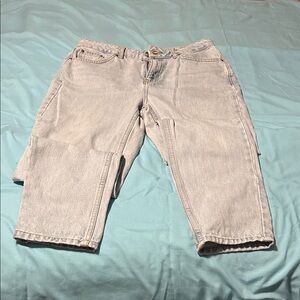 Topshop Stonewashed Gray Straight Leg Jeans